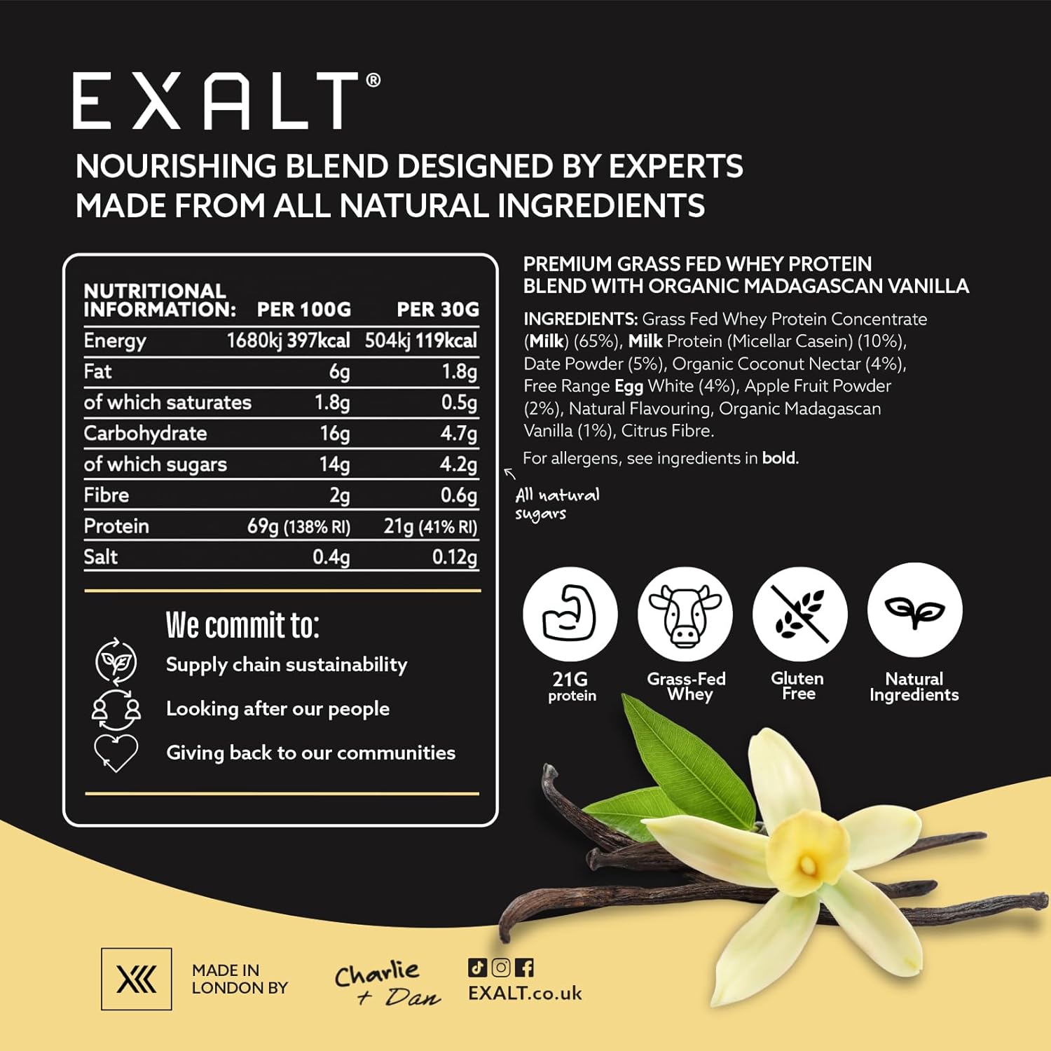 Whey Protein Powder | Organic Madagascan Vanilla
