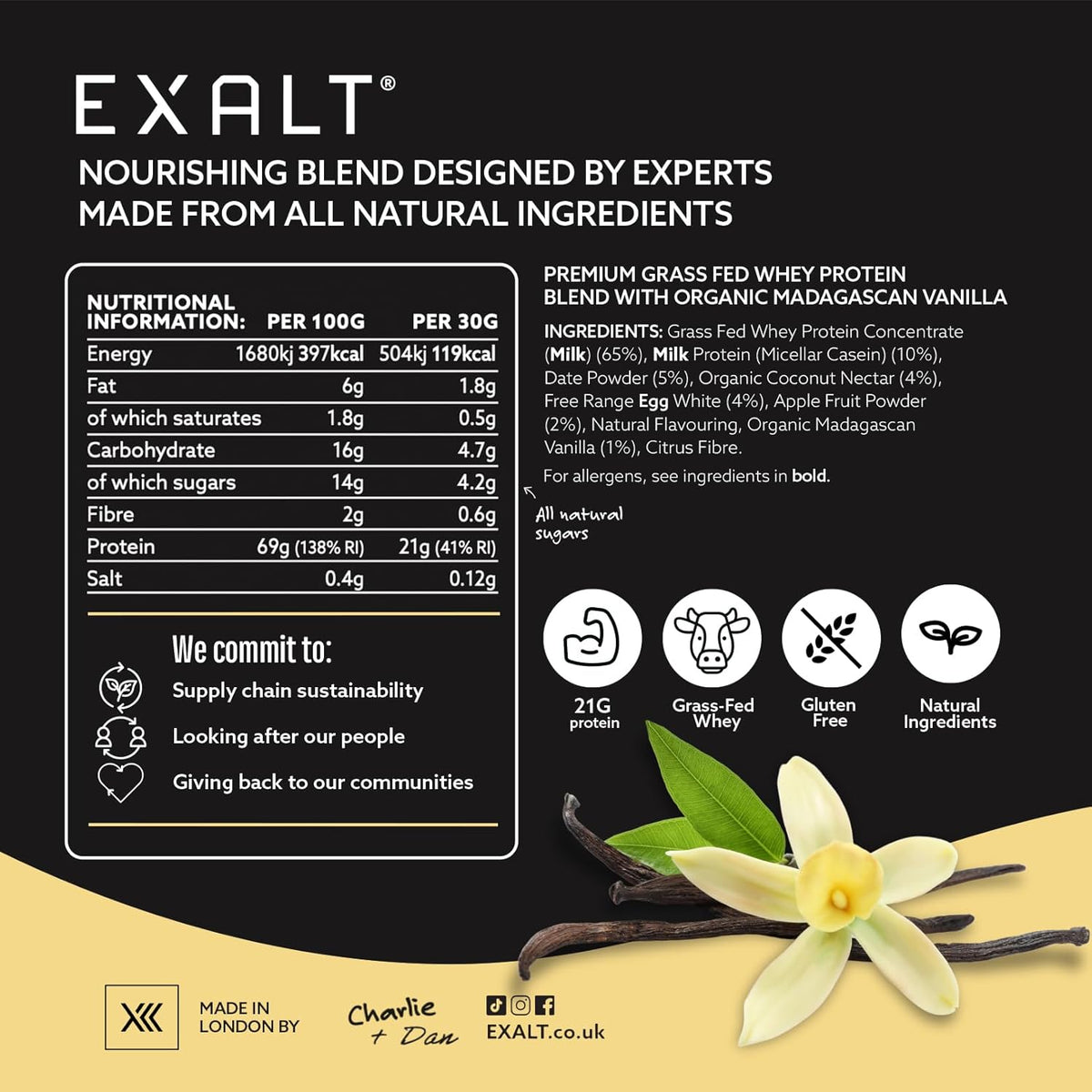 Whey Protein Powder | Organic Madagascan Vanilla