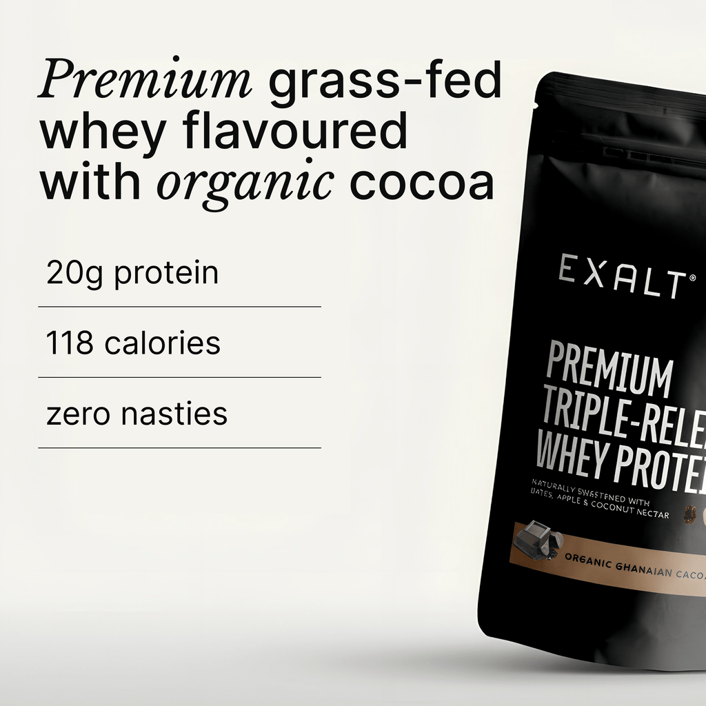Whey Protein Powder | Organic Cacao - 1KG - Supplements - EXALT